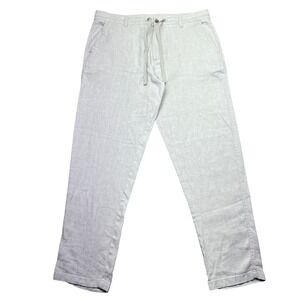 Zara Mens Linen Blend Drawstring Casual Pants Light Beige Size 36 Boho Preppy